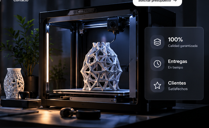 Impresora 3D profesional fabricando una pieza de diseño